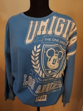 Disney Blue Mickey Mouse Logo Crewneck